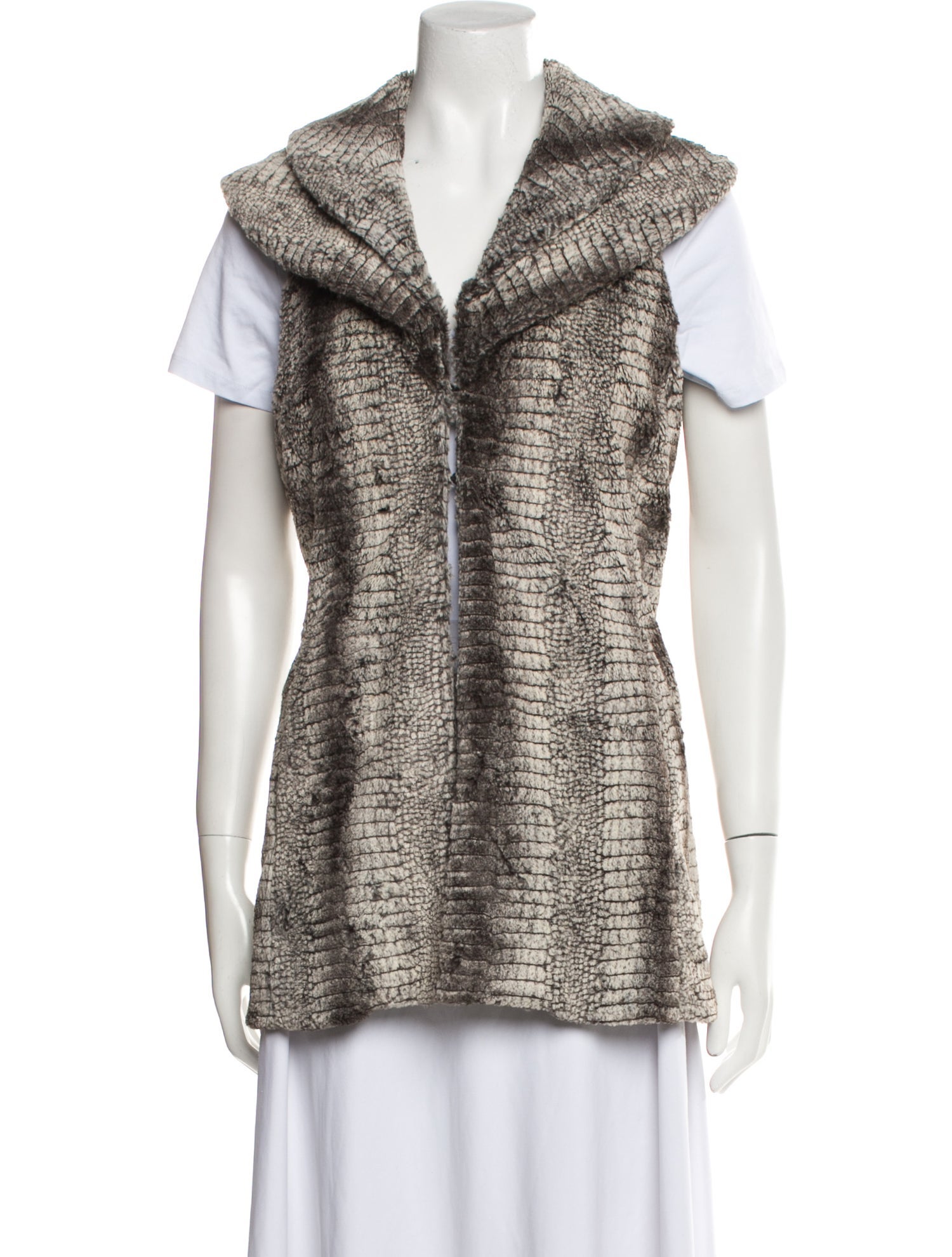 Alice + Olivia Faux Fur Printed Vest