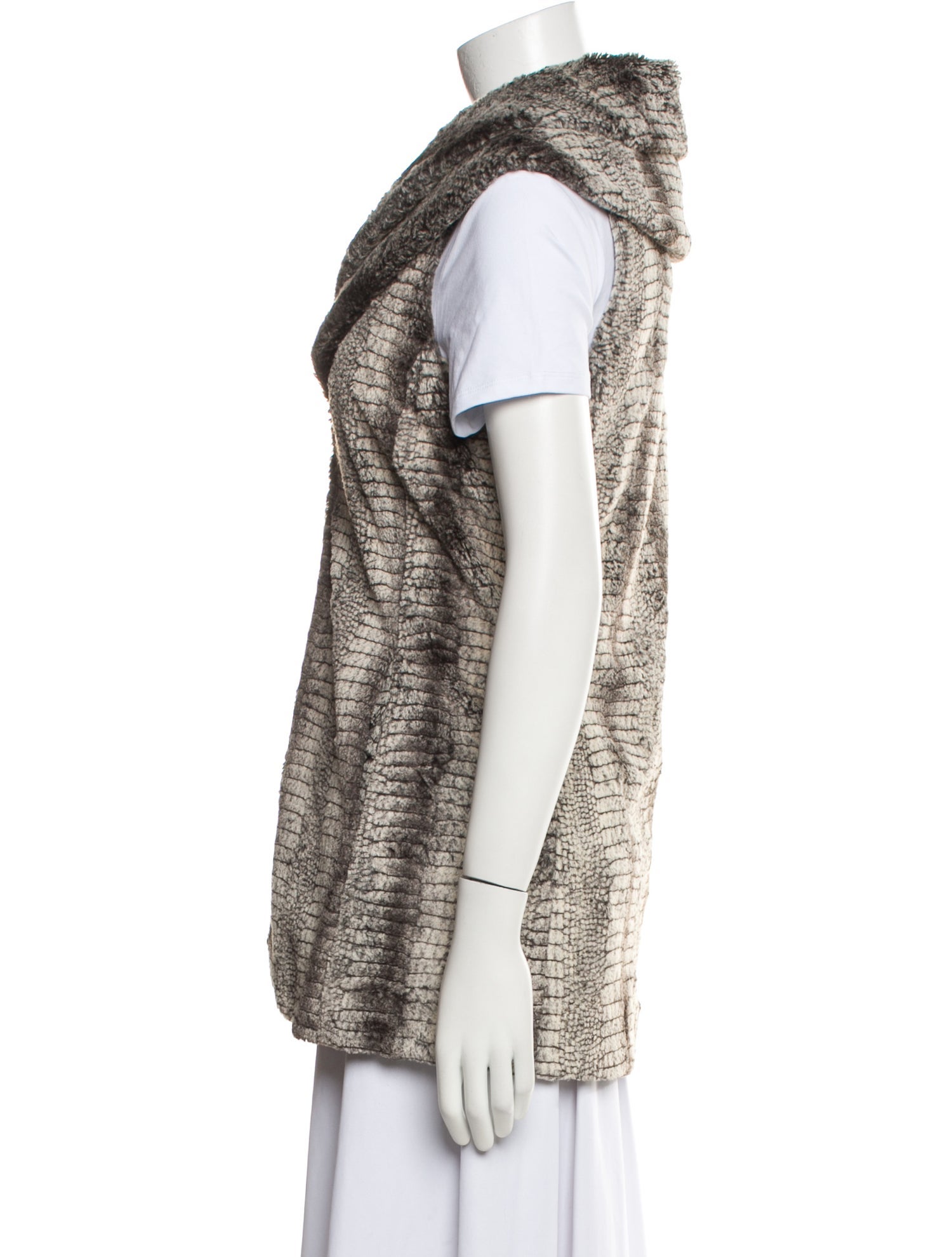 Alice + Olivia Faux Fur Printed Vest