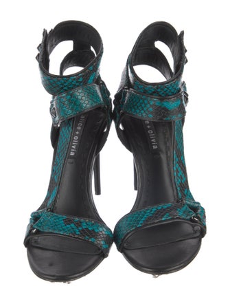 Alice + Olivia Leather Animal Print Sandals