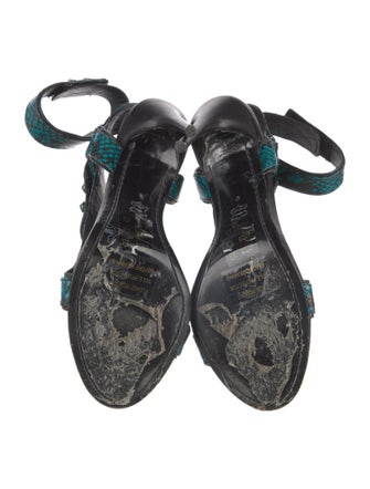 Alice + Olivia Leather Animal Print Sandals