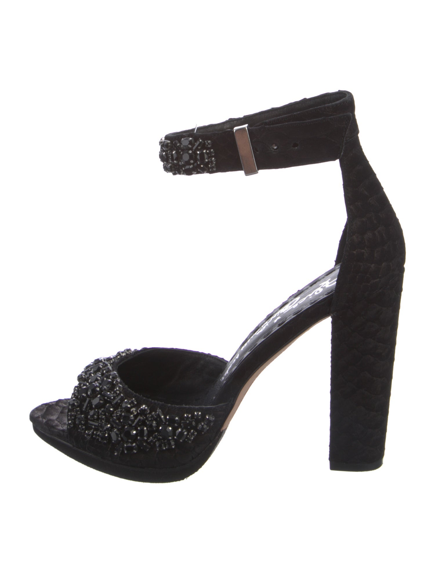 Alice + Olivia Suede Crystal Embellishments D'Orsay Pumps