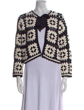 Alice + Olivia Printed V-Neck Sweater