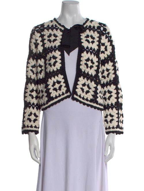 Alice + Olivia Printed V-Neck Sweater