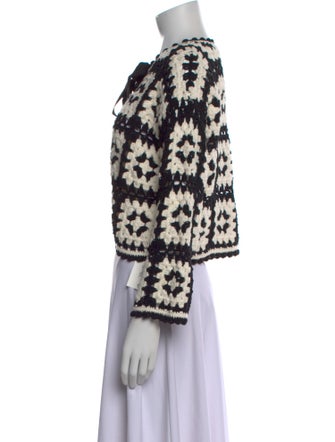 Alice + Olivia Printed V-Neck Sweater