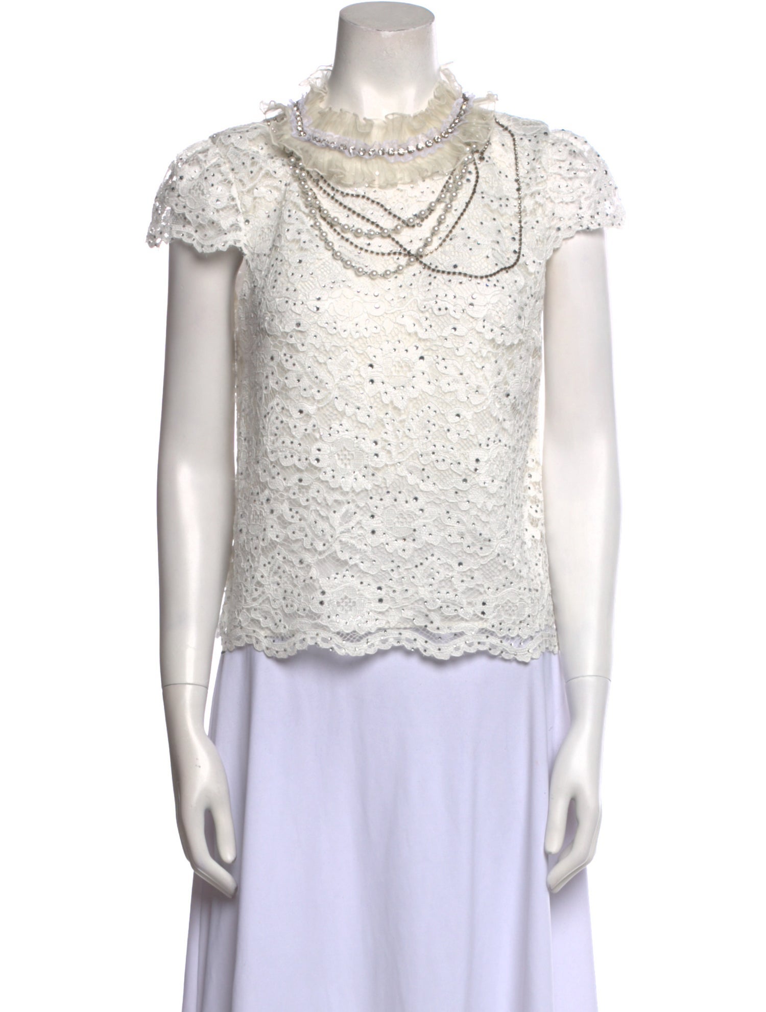 Alice + Olivia Mock Neck Short Sleeve Blouse w/ Tags
