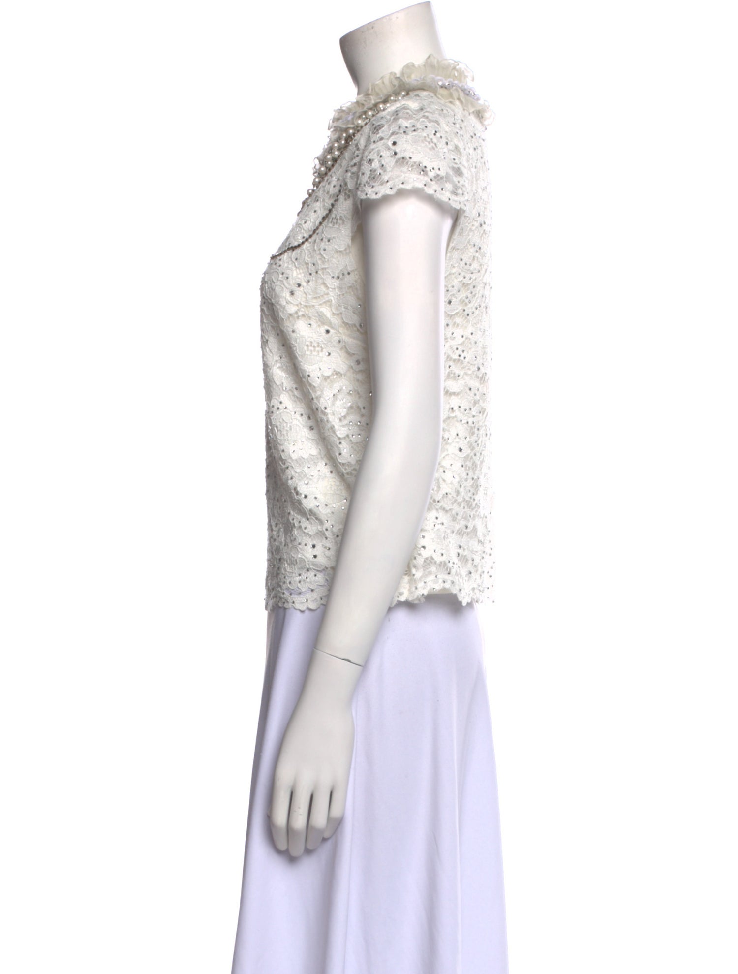 Alice + Olivia Mock Neck Short Sleeve Blouse w/ Tags