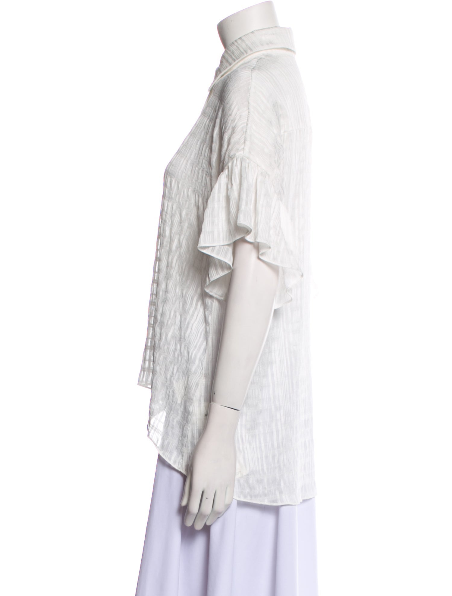 Alice + Olivia Short Sleeve Button-Up Top