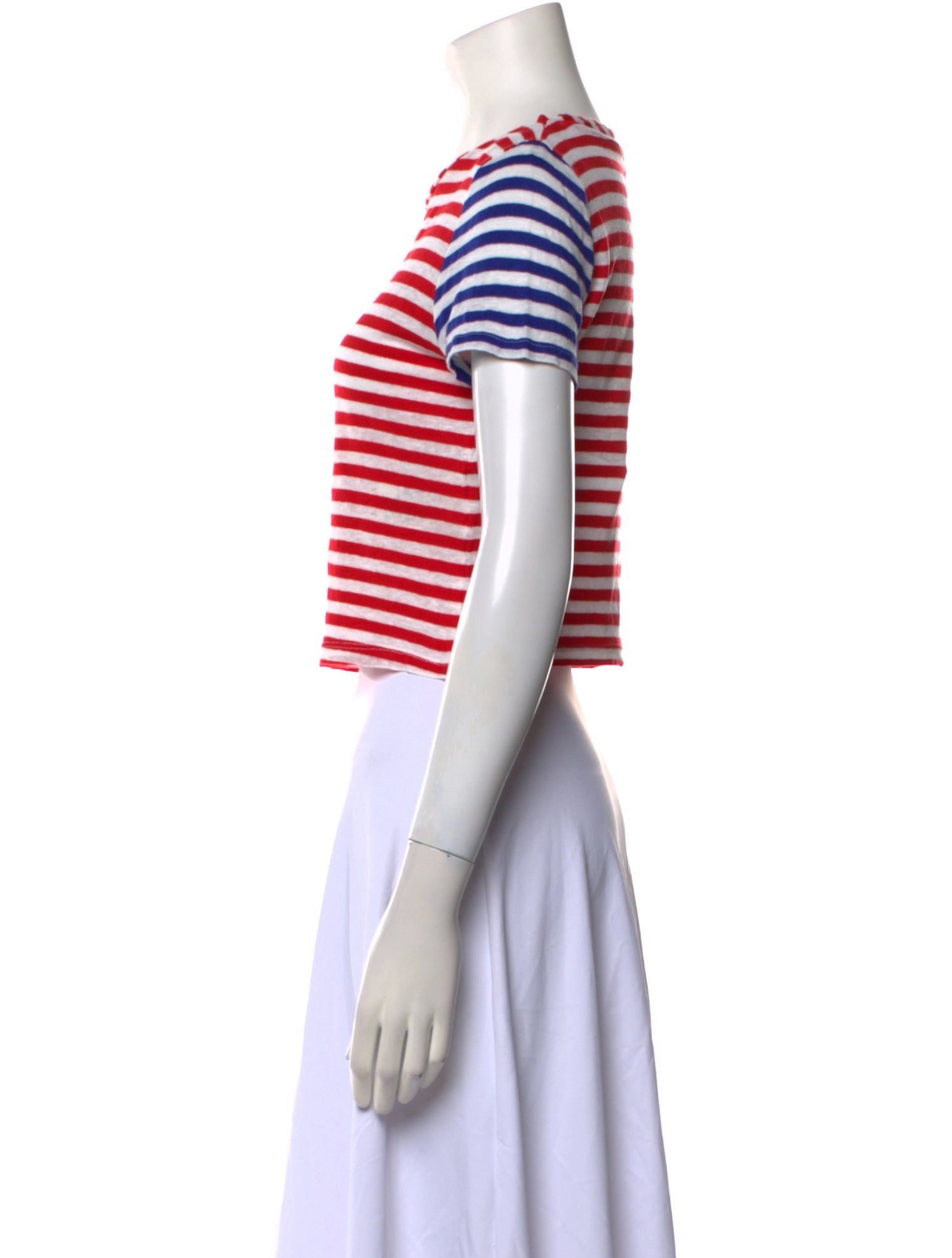 Alice + Olivia Linen Striped Crop Top