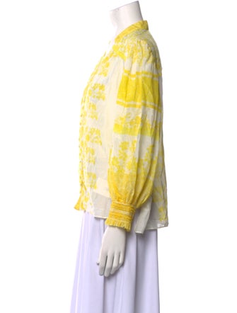 Alice + Olivia Floral Print V-Neck Button-Up Top