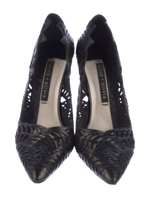 Alice + Olivia Leather Lasercut Accents Pumps