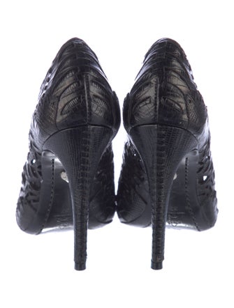 Alice + Olivia Leather Lasercut Accents Pumps