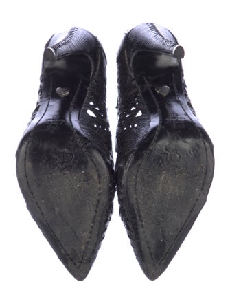 Alice + Olivia Leather Lasercut Accents Pumps