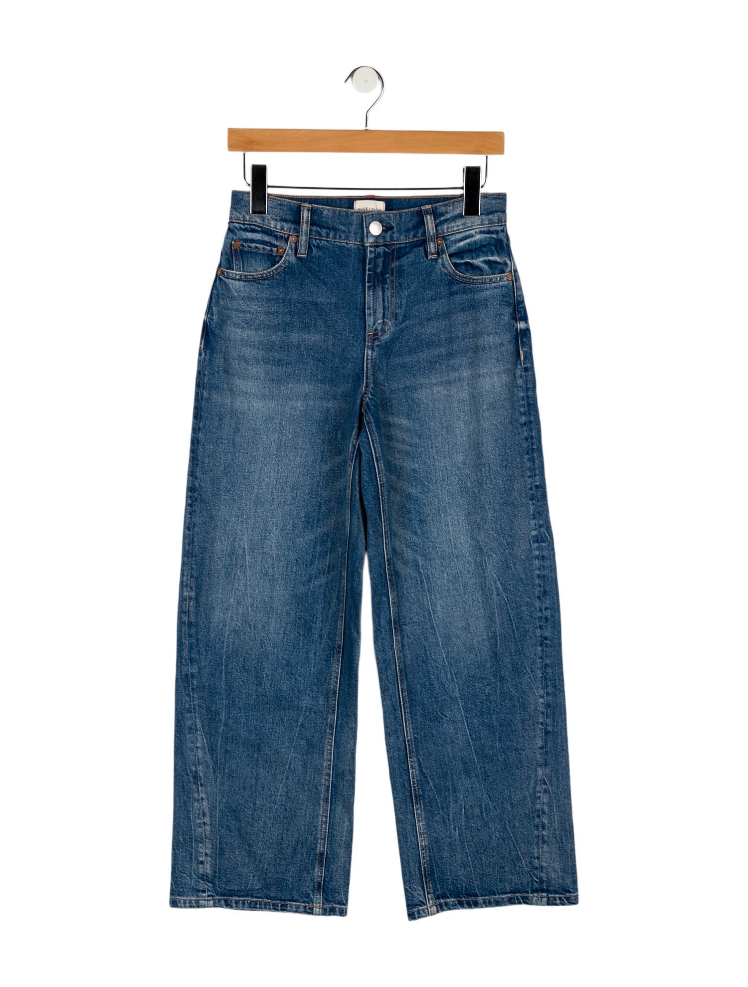 Alice + Olivia Mid-Rise Wide Leg Jeans