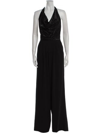 Alice + Olivia Silk V-Neck Jumpsuit