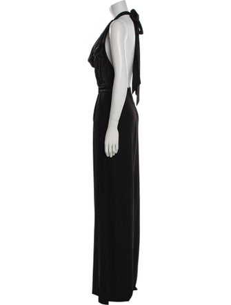 Alice + Olivia Silk V-Neck Jumpsuit