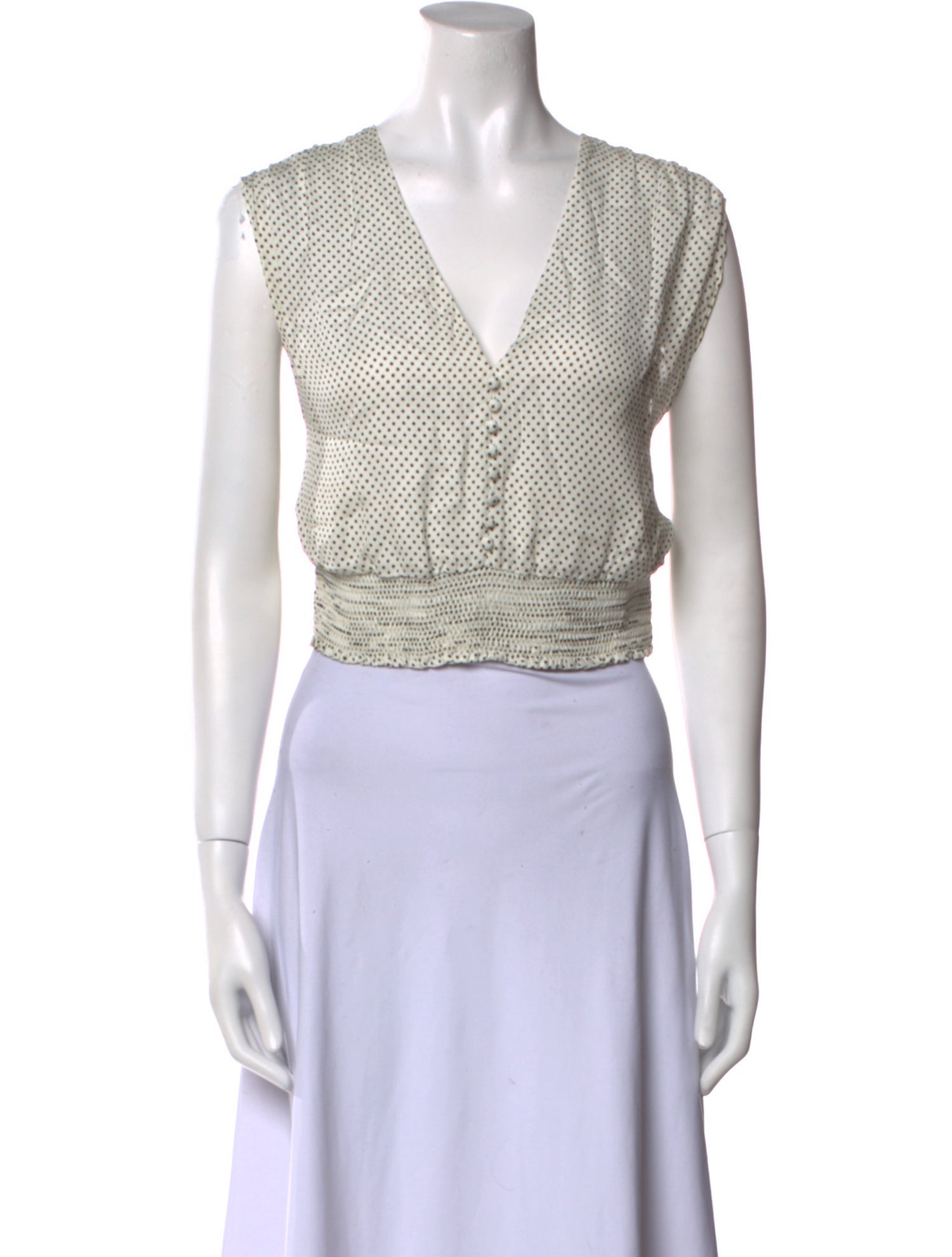 Alice + Olivia V-Neck Sleeveless Crop Top