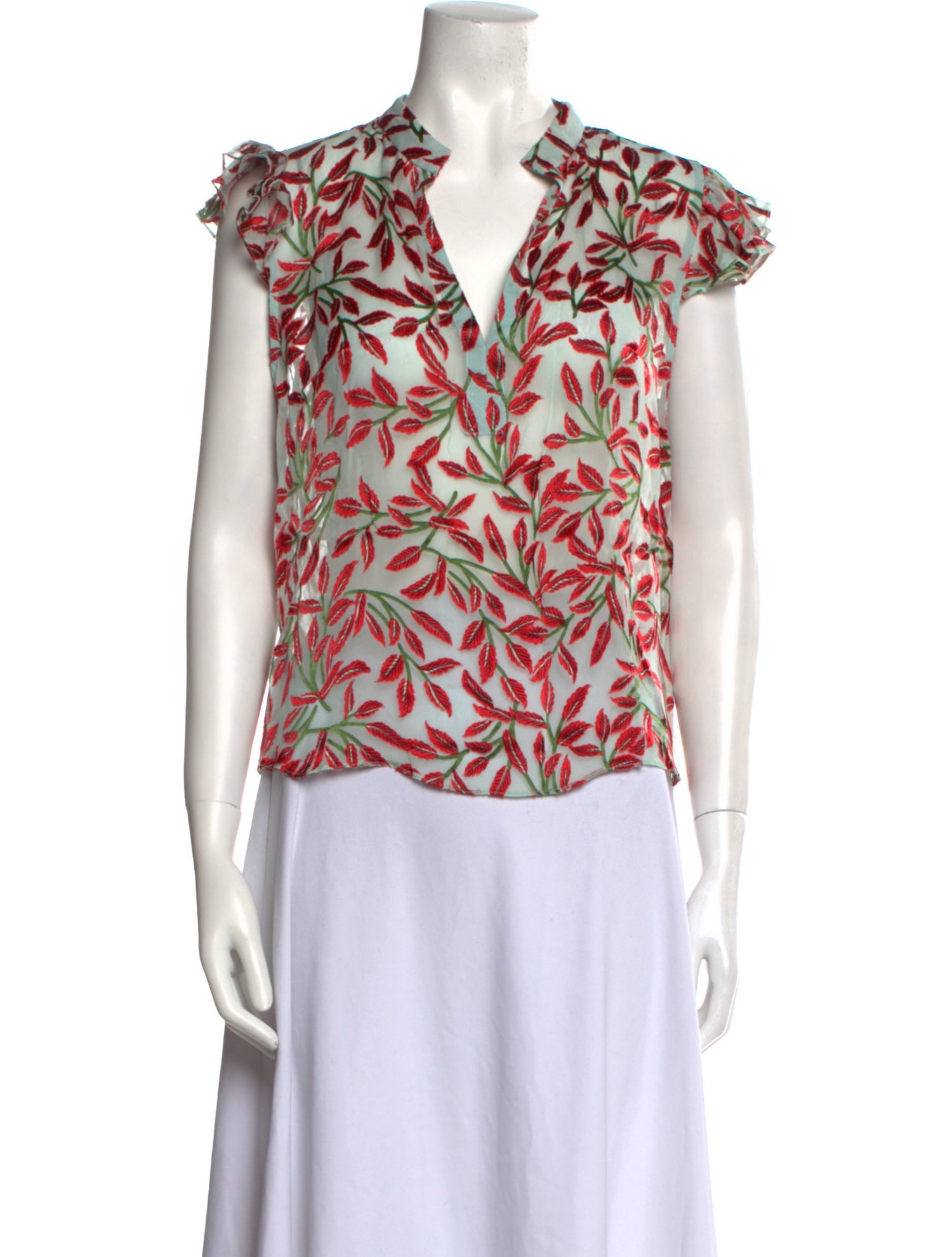 Alice + Olivia Printed V-Neck Blouse
