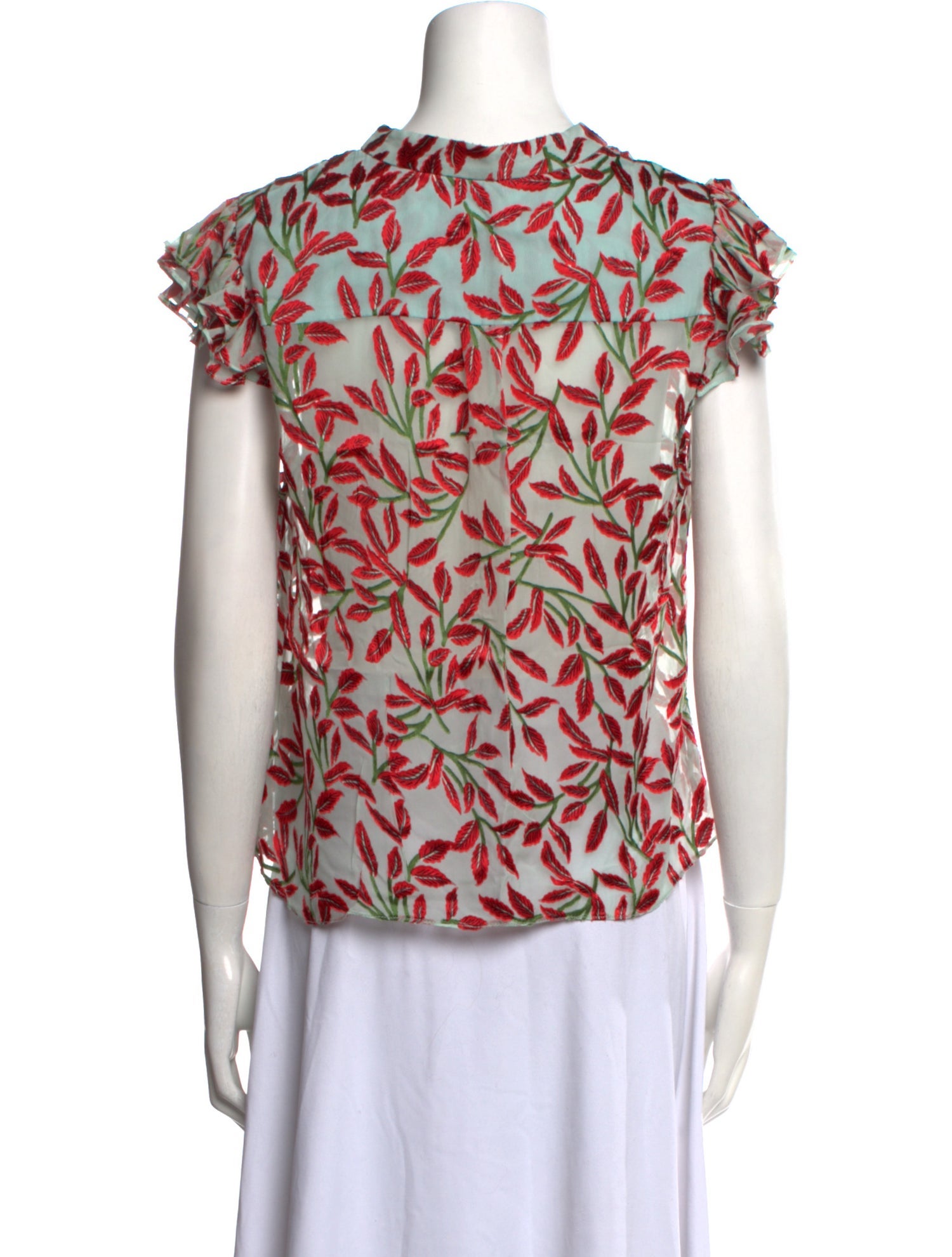 Alice + Olivia Printed V-Neck Blouse