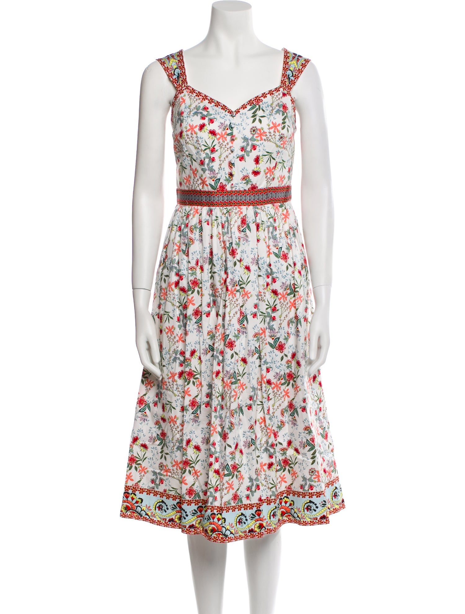 Alice + Olivia Floral Print Midi Length Dress