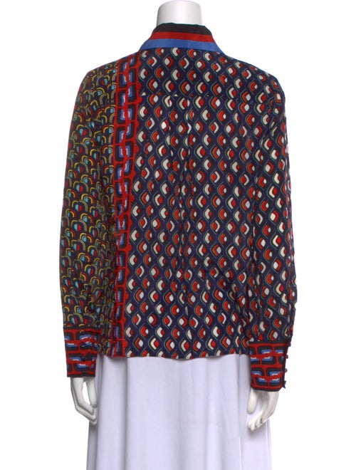 Alice + Olivia Silk Printed Button-Up Top