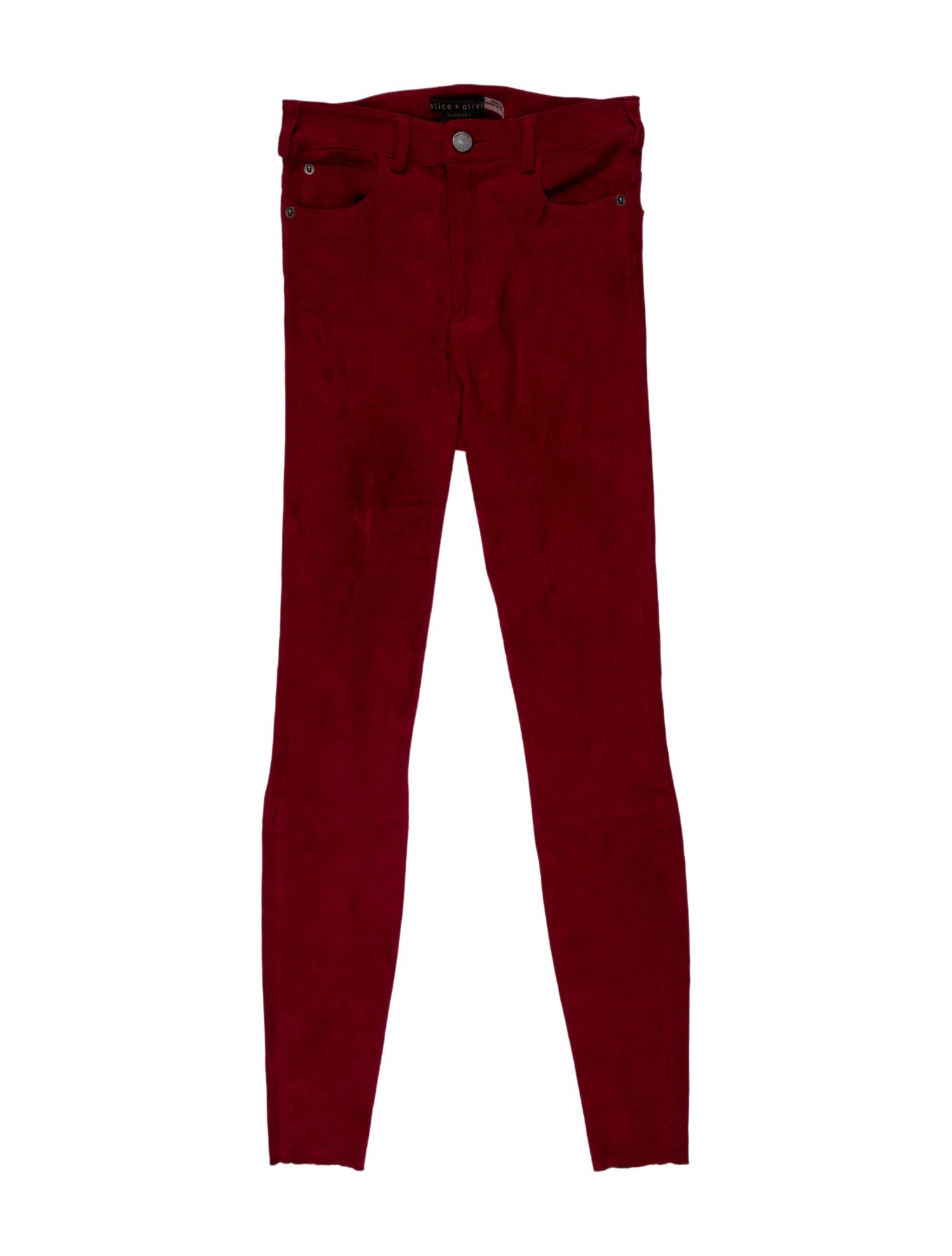 Alice + Olivia Suede Skinny Leg Pants
