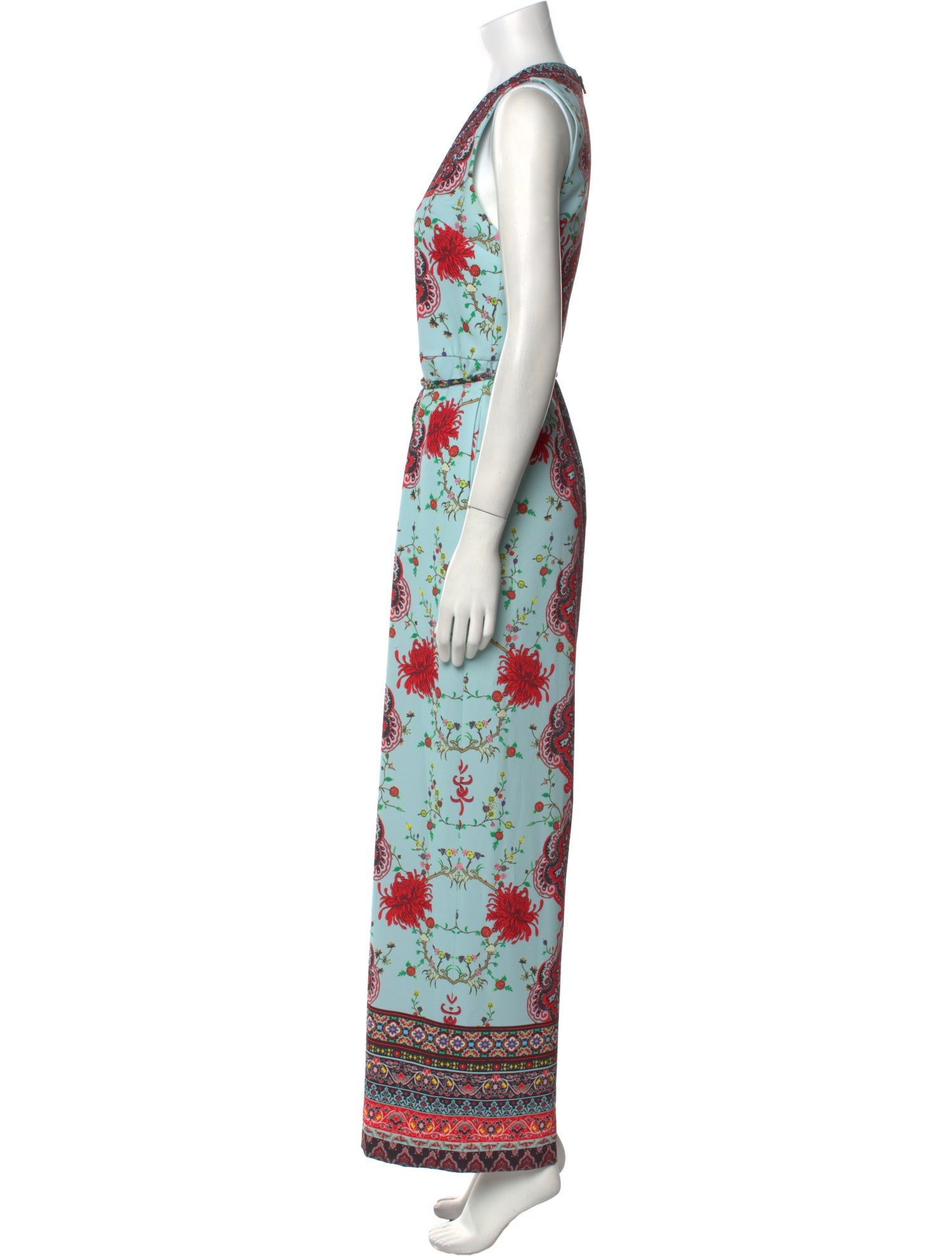 Alice + Olivia Printed Plunge Neckline Jumpsuit