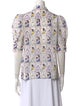 Alice + Olivia Silk Printed Button-Up Top