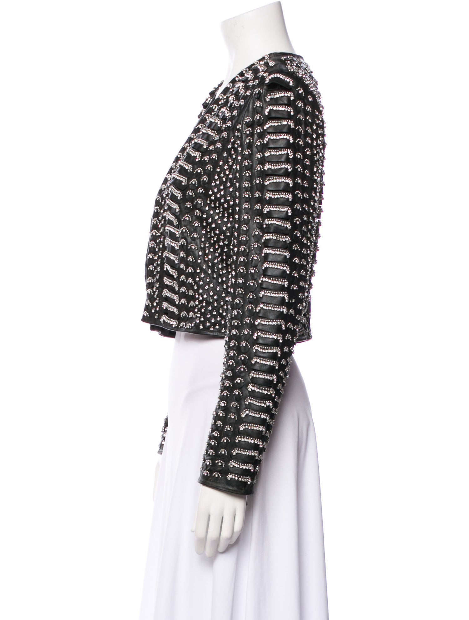 Alice + Olivia Leather Printed Jacket