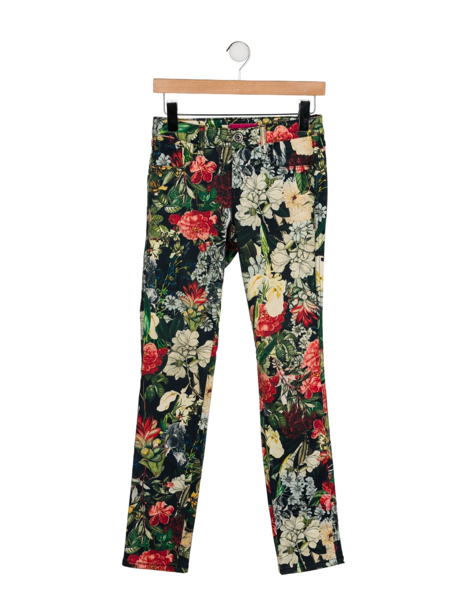 Alice + Olivia Floral Print Straight Leg Pants