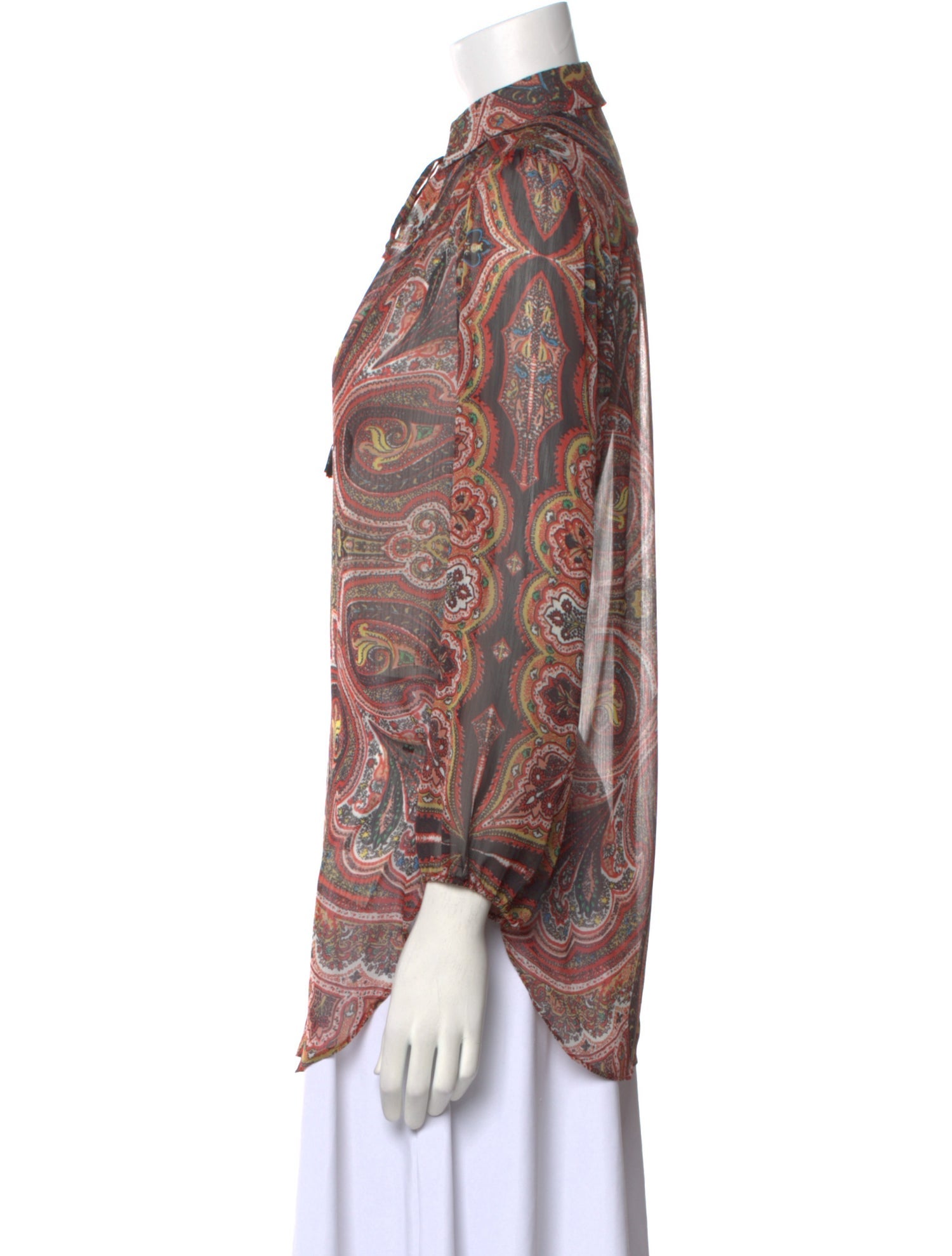 Alice + Olivia Paisley Print Long Sleeve Blouse