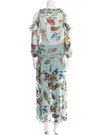 Alice + Olivia Floral Print Ruffle Embellishment Skirt Set