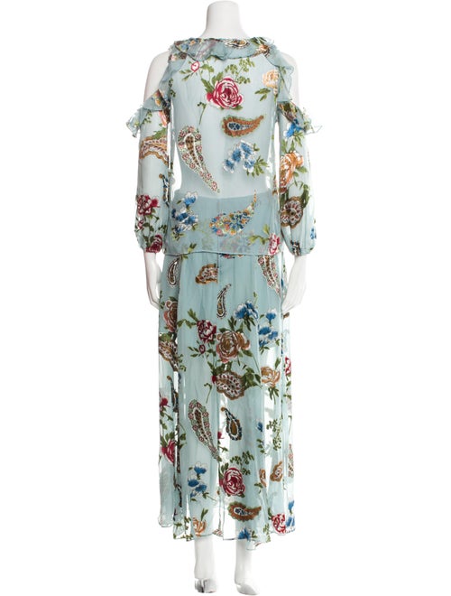 Alice + Olivia Floral Print Ruffle Embellishment Skirt Set