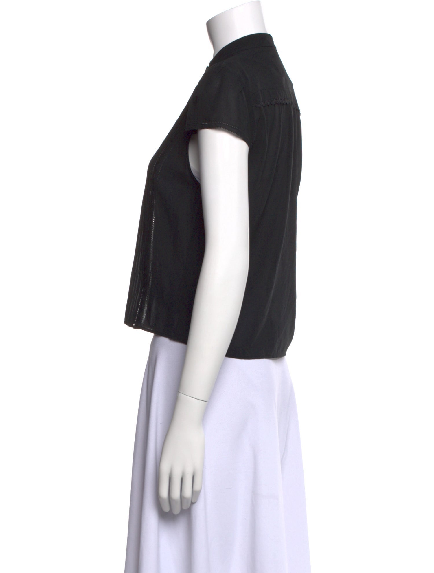 Alice + Olivia Silk Mock Neck Crop Top