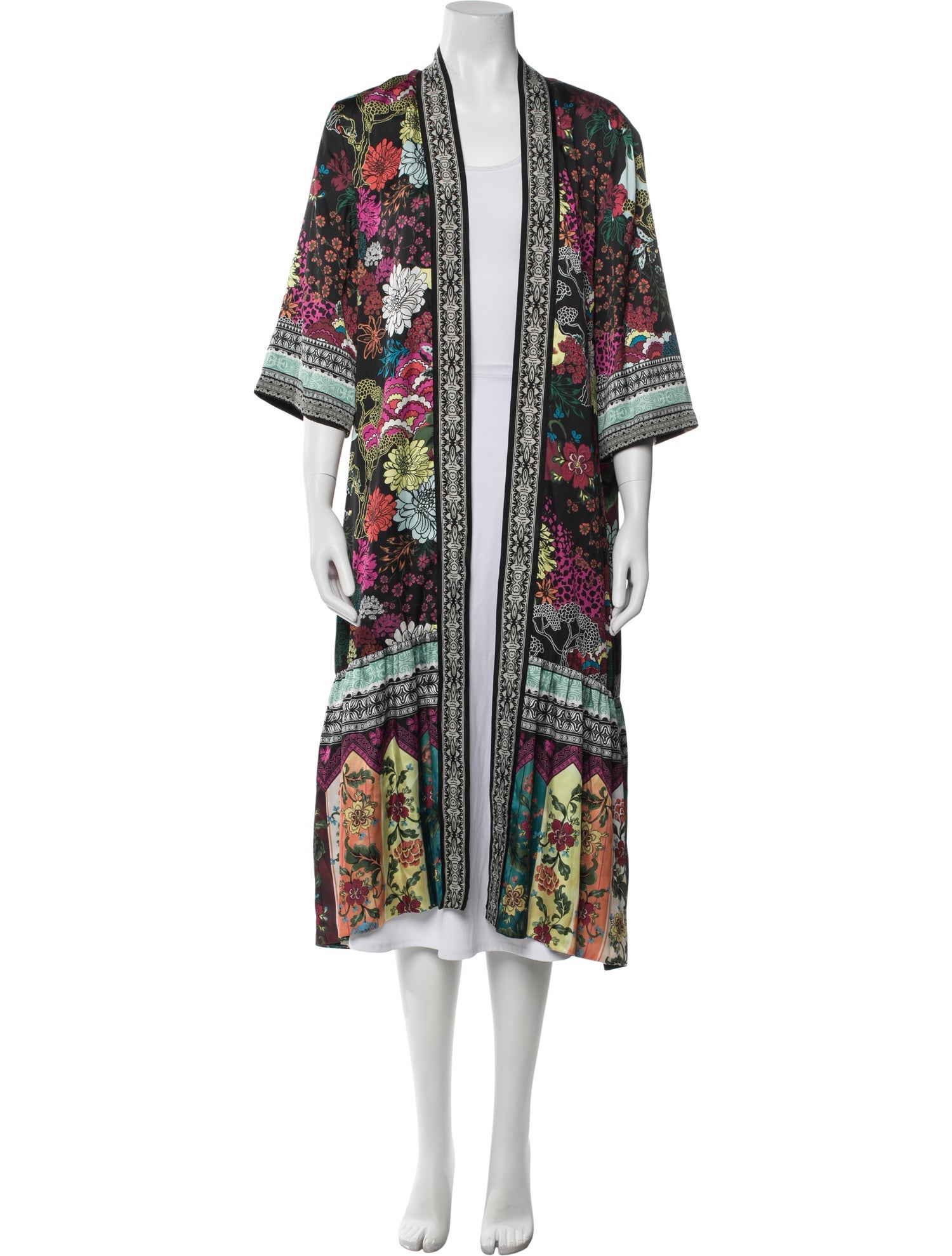 Alice + Olivia Printed Ruffle Embellishment Robe w/ Tags