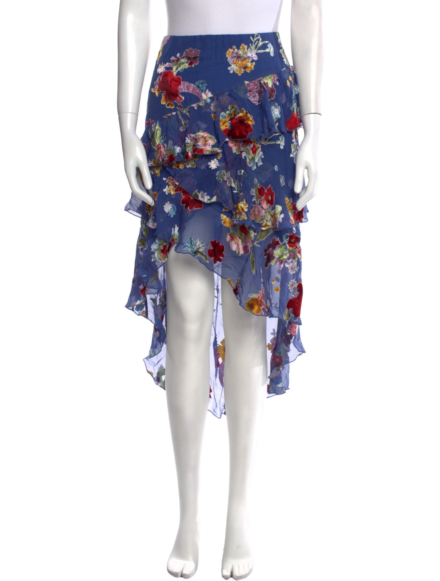 Alice + Olivia Floral Print Midi Length Skirt