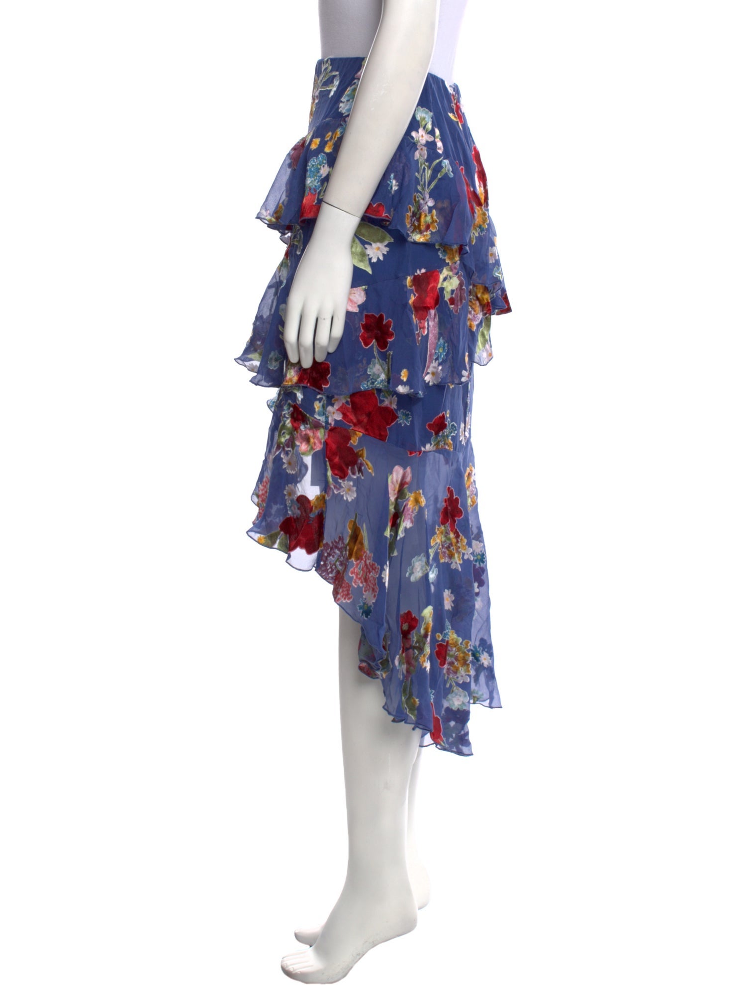 Alice + Olivia Floral Print Midi Length Skirt