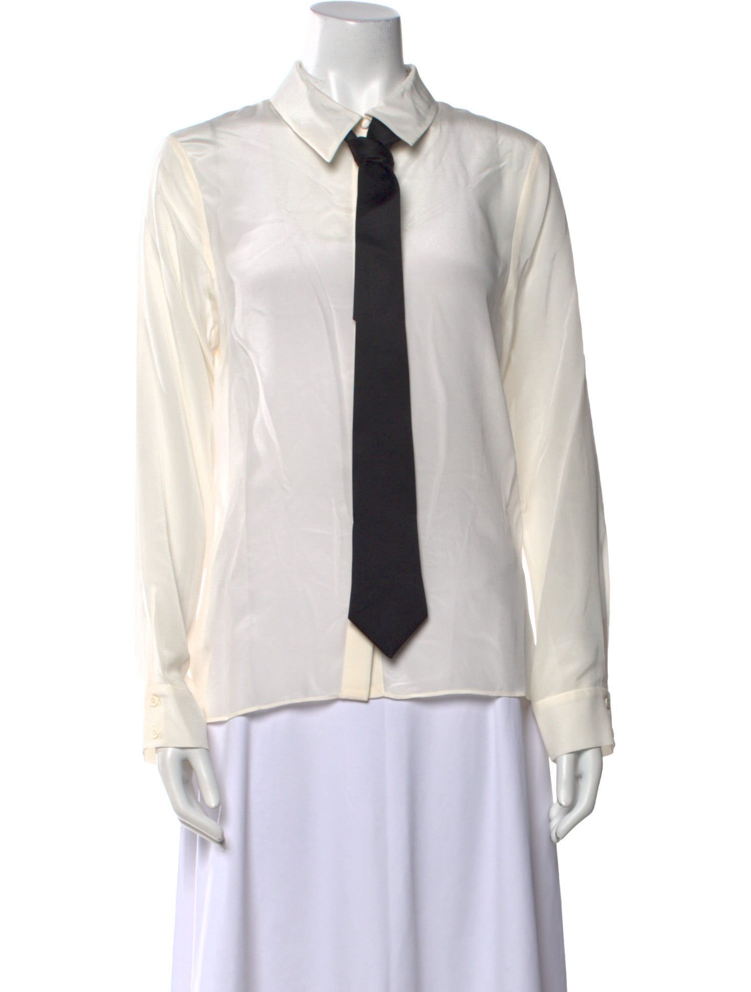 Alice + Olivia Silk Long Sleeve Button-Up Top