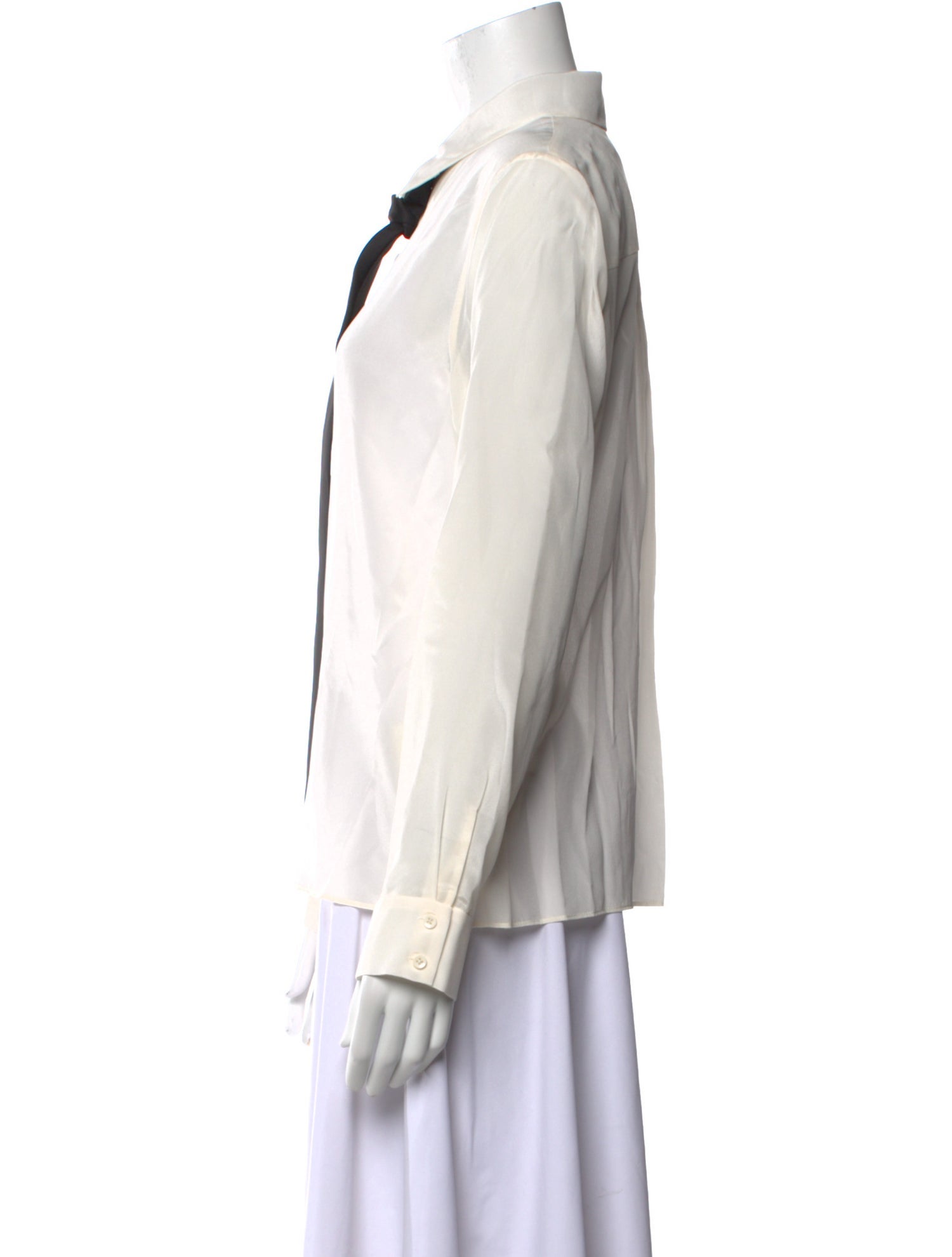 Alice + Olivia Silk Long Sleeve Button-Up Top
