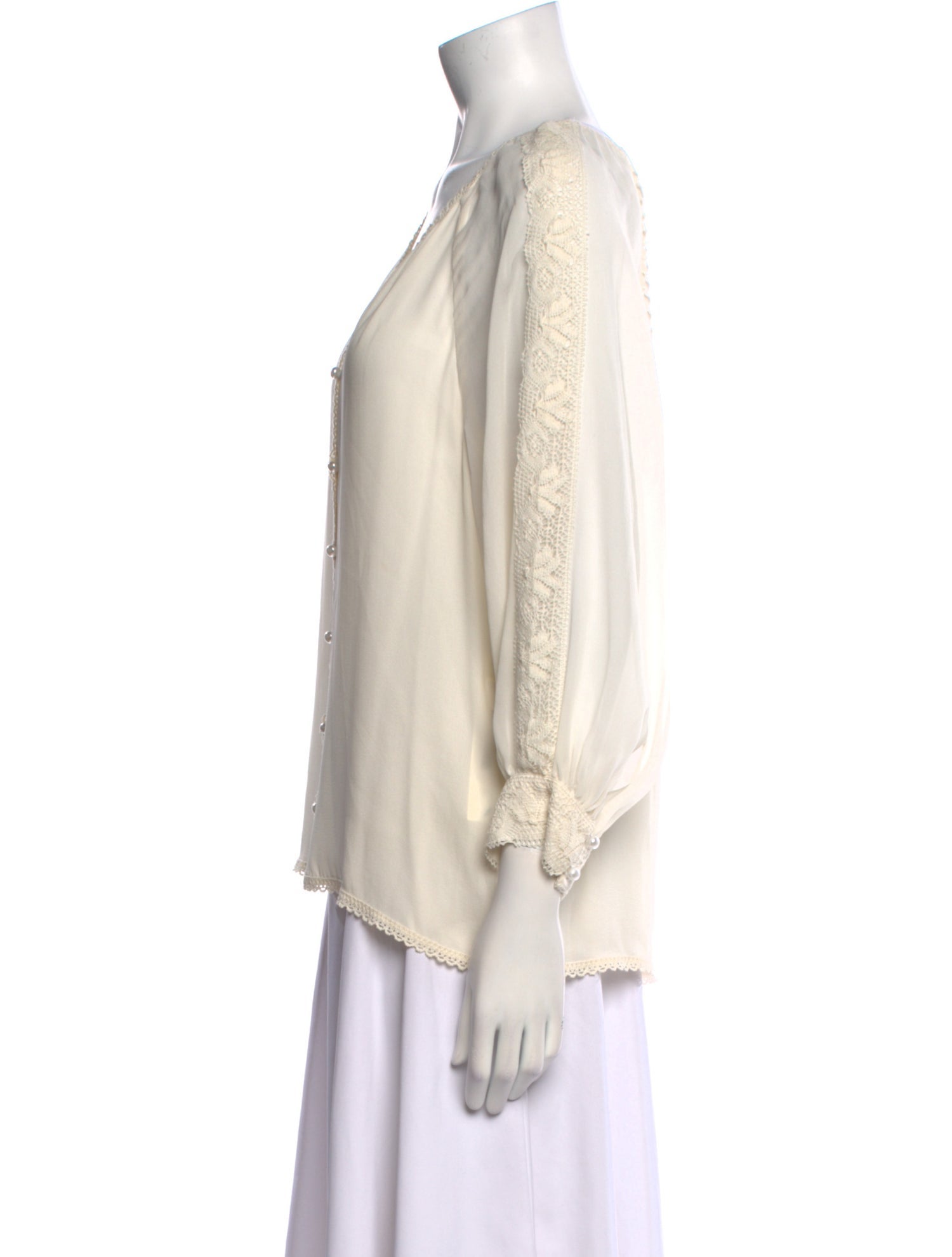 Alice + Olivia Silk V-Neck Blouse