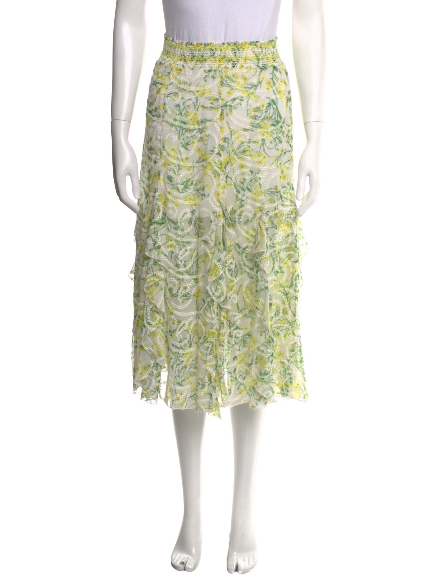 Alice + Olivia Floral Print Midi Length Skirt