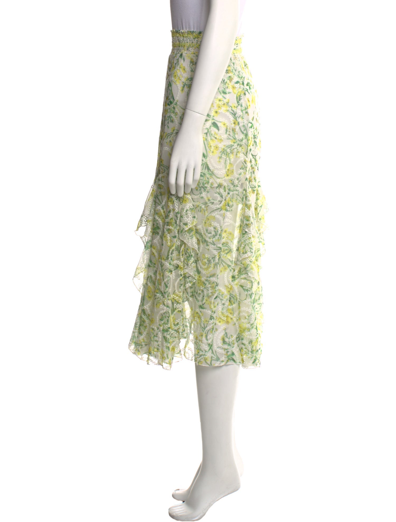 Alice + Olivia Floral Print Midi Length Skirt