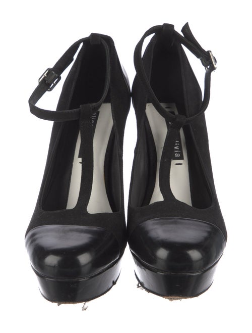 Alice + Olivia Suede T-Strap Pumps