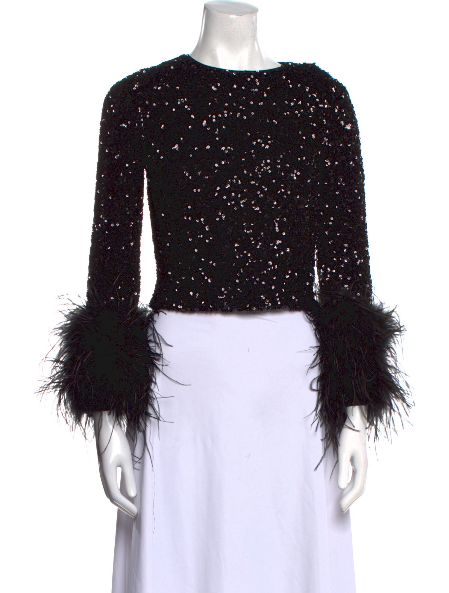 Alice + Olivia Patterned Bateau Neckline Crop Top w/ Tags