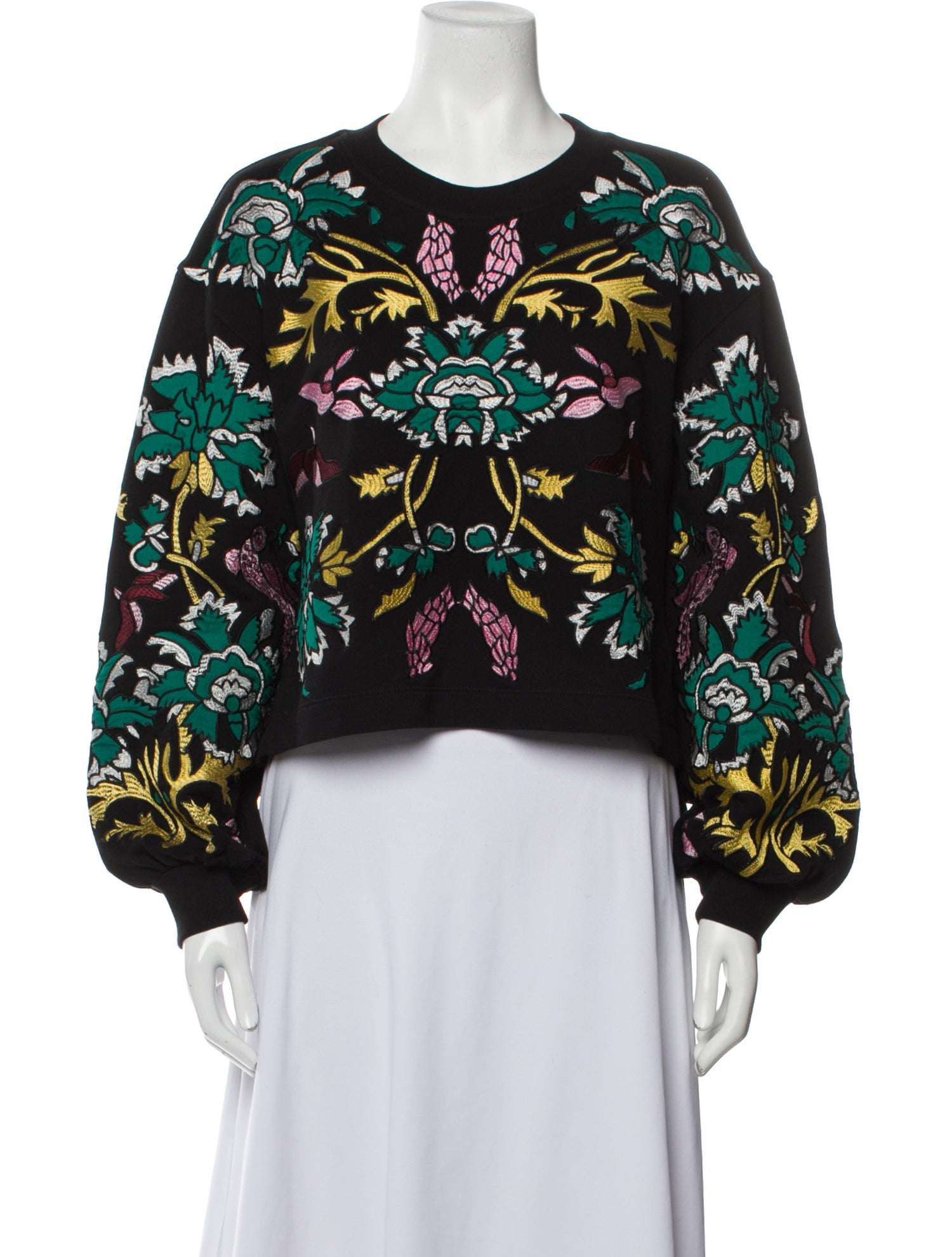 Alice + Olivia Printed Crew Neck Sweatshirt