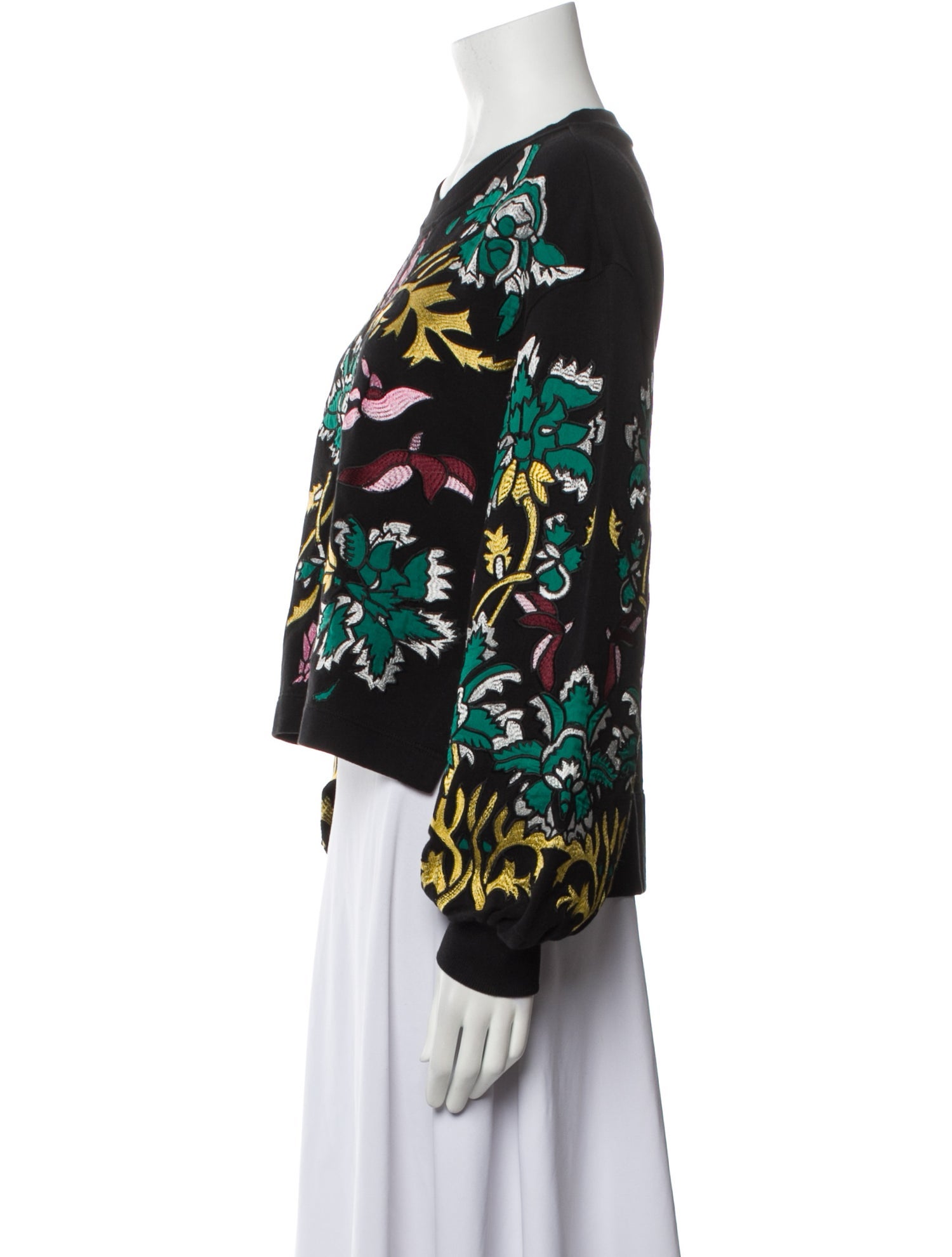 Alice + Olivia Printed Crew Neck Sweatshirt