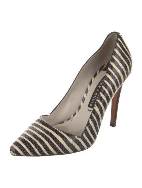 Alice + Olivia Leather Animal Print Pumps