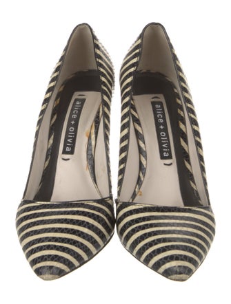 Alice + Olivia Leather Animal Print Pumps