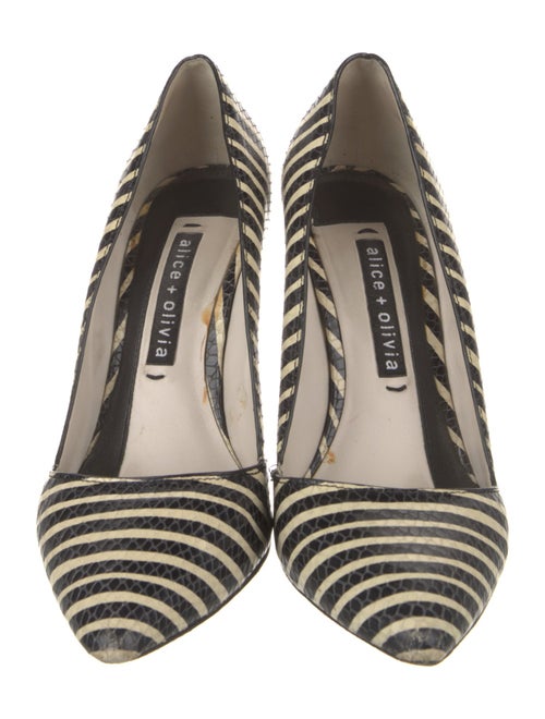 Alice + Olivia Leather Animal Print Pumps