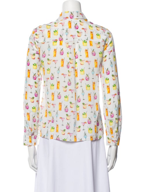 Alice + Olivia Silk Printed Button-Up Top