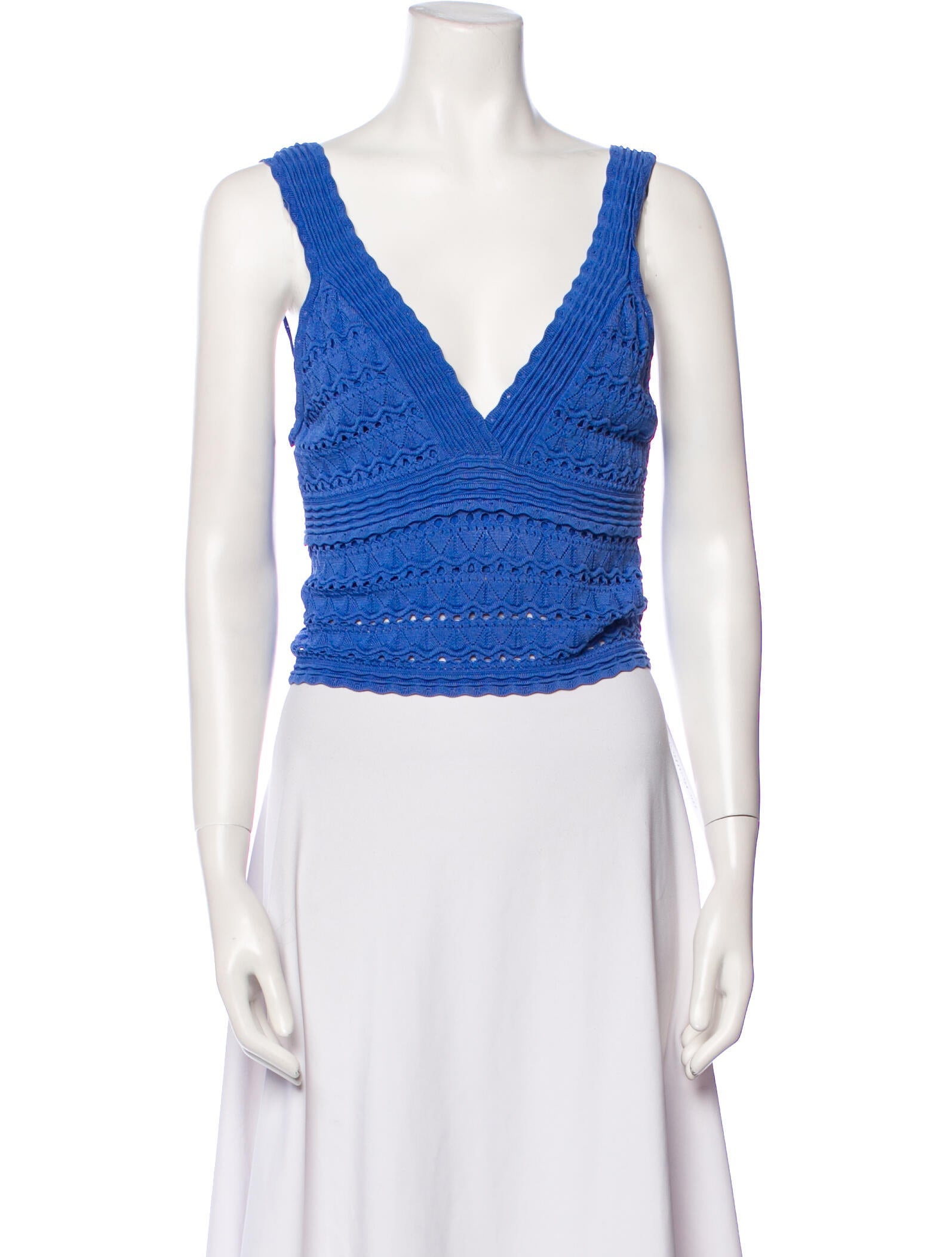 Alice + Olivia V-Neck Sleeveless Crop Top